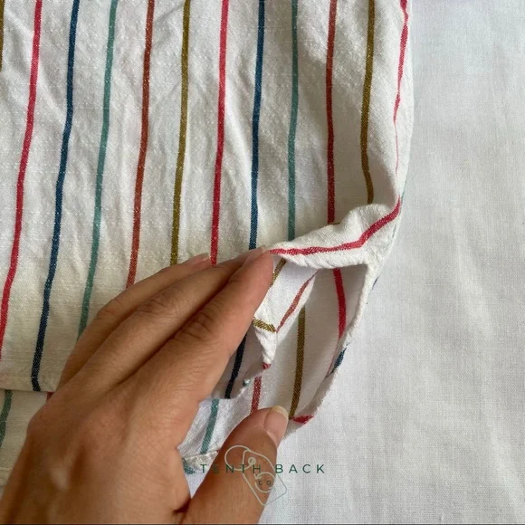 VOLCOM Multi Stripe Girls Button Down Top | L / 14 - Picture 7 of 13